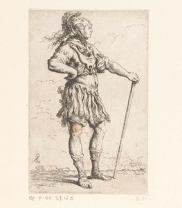 Soldato con un bastone da Salvator Rosa
