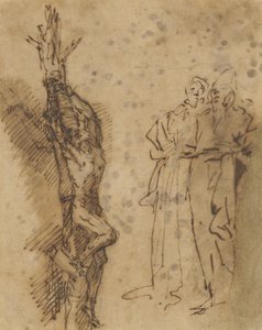Studio per la crocifissione di Policrate, c.1662 da Salvator Rosa