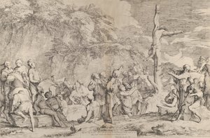 La crocifissione di Policrate il tiranno dopo la sua cattura da parte dei Persiani da Salvator Rosa