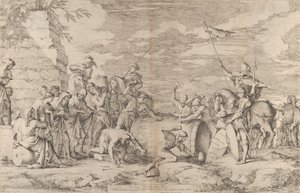 La morte di Marco Attilio Regolo, mostrato mentre viene inchiodato in una botte dai Cartaginesi, ca. 1661-62 da Salvator Rosa