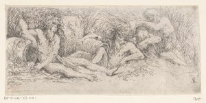 Cinque dei del fiume con urne da Salvator Rosa
