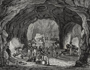 Grotta vicino alla Rocca di Gibilterra, Spagna, da Poliorama Pittoresco, n. 20, 24 dicembre