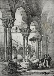 Chiostro della Chiesa di San Domenico, Palermo, litografia di Salvatore Puglia da Poliorama Pittoresco, n 11, 23 ottobre da Salvatore Puglia