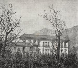 Collegio di Avellino, Campania, Italia, litografia di Salvatore Puglia da Poliorama Pittoresco, n 2, 20 agosto da Salvatore Puglia