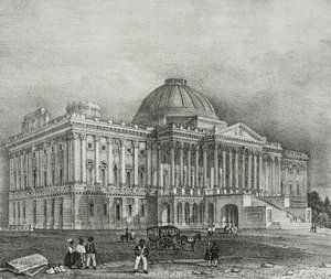 Facciata del Campidoglio a Washington, USA, litografia di Salvatore Puglia da Poliorama Pittoresco, n 42, 28 maggio da Salvatore Puglia