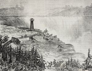 Cascata a ferro di cavallo, Ontario, Canada, litografia di Salvatore Puglia da Poliorama Pittoresco, n 6, 17 settembre da Salvatore Puglia
