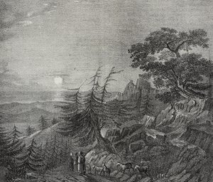 Paesaggio della foresta di Cedri sul Monte Libano, vicino a Beirut, Libano, litografia di Salvatore Puglia da Poliorama Pittoresco, n.11, 22 ottobre da Salvatore Puglia