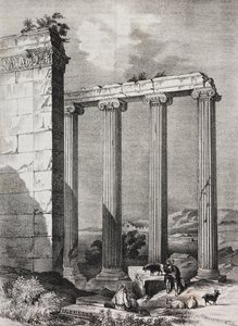 Rovine del tempio ionico Tchavdere, Asia Minore, litografia di Salvatore Puglia da Poliorama Pittoresco, n 37, 19 aprile da Salvatore Puglia