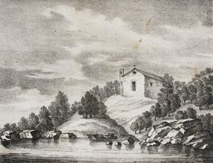 Santuario di Peschici, Puglia, Italia, da Poliorama Pittoresco, n. 51, 27 luglio