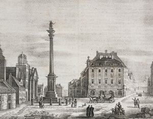 Colonna di Sigismondo, per commemorare il re Sigismondo III Vasa (1566-1632), Varsavia, Polonia, litografia di Salvatore Puglia da Poliorama Pittoresco, n 46, 21 giugno da Salvatore Puglia