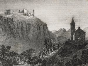 Viaggio a Cappelluccia, scena di Lanterna Magica, collezione di storie e immagini, litografia di Salvatore Puglia da Poliorama Pittoresco, n 41, 17 maggio da Salvatore Puglia