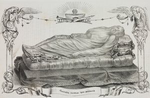 Cristo Velato di Giuseppe Sanmartino (circa 1720-1793), Cappella Sansevero, Napoli, Campania, Italia, litografia di Salvatore Puglia da Poliorama Pittoresco, n 33, 26 marzo da Salvatore Puglia