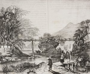 Veduta della valle di Hong Kong, Cina, litografia di Salvatore Puglia da Poliorama Pittoresco, n 14, 9 novembre da Salvatore Puglia
