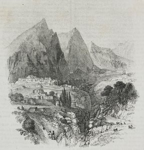 Veduta del Monte Parnaso da Delfi, Grecia, da Poliorama Pittoresco, n. 46, 25 giugno