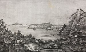 Vista di Posillipo dalla terrazza di monsignor Di Pietro, Campania, Italia, da Poliorama Pittoresco, n. 32, 16 marzo