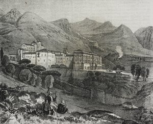 Veduta del monastero di San Martino delle Scale vicino a Palermo, Sicilia, Italia, da Poliorama Pittoresco, n. 47, 2 luglio da Salvatore Puglia