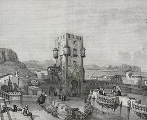 Villa del Principe di Butera a Bagheria, Palermo, Sicilia, litografia di Salvatore Puglia da Poliorama Pittoresco, n 3, 28 agosto da Salvatore Puglia