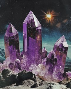 Paesaggio cosmico di ametista