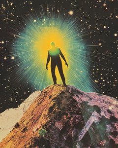 Figura solitaria, bagliore cosmico da Samantha Hearn
