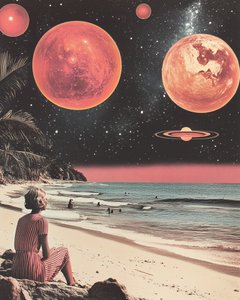 Spiaggia spaziale retrò da Samantha Hearn