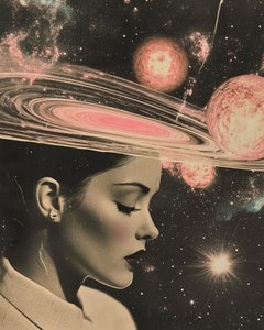 Donna cosmica riflessiva