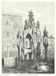 La tomba degli Scaligeri a Verona (incisione) da Samuel (after) Prout