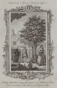 Il Vescovo Gardiner con una Guardia per Sequestrare Caterina Parr, che Passeggiava nel Giardino con Enrico VIII da Samuel (after) Wale