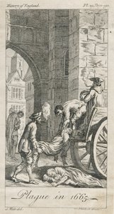 Raccolta delle vittime della peste, Holywell Lane, Shoreditch, Londra, Regno Unito da Samuel (after) Wale