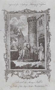 Edoardo il Martire pugnalato per ordine della matrigna Elfrida (incisione)