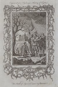 La battaglia di Azincourt nominata da Enrico V (incisione)