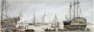 Una nave indiana in riparazione sul Tamigi, con una descrizione delle attività ordinarie dei cantieri navali reali a Deptford