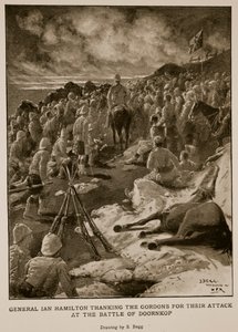 Il generale Ian Hamilton ringrazia i Gordons per il loro attacco alla battaglia di Doornkop da Samuel Begg
