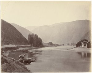 Vista del fiume vicino a Baramulla, India da Samuel Bourne (signed by artist)