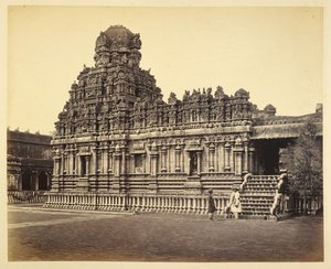 Veduta del Tempio di Subrahmanya vicino alla Pagoda, Tanjore da Samuel Bourne