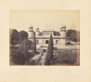 Agra; il Mausoleo del principe Etmad-Dowlah, dalla Porta da Samuel Bourne