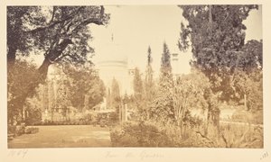 Agra; Der Taj, vom Garten aus da Samuel Bourne