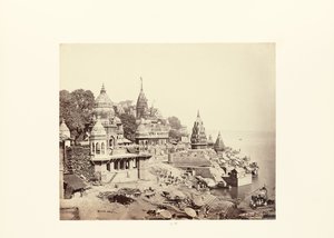 Benares; Il Ghat in fiamme da Samuel Bourne