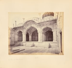 Delhi; il palazzo, la Moti Masjid (Moschea della Perla) da Samuel Bourne