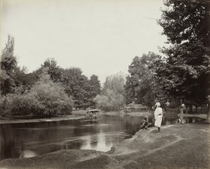 Canale Dhul sotto Chunar Bagh, Kashmir, c. 1865 da Samuel Bourne