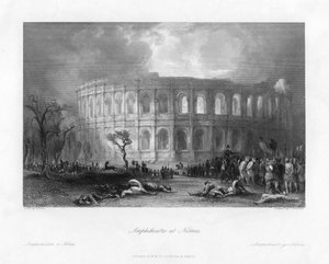 Anfiteatro a Nîmes, Francia, XIX secolo da Samuel Bradshaw