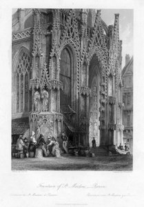 La fontana di St Maclou, Rouen, Francia, XIX secolo