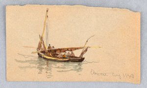 Barche a Étretat da Samuel Colman