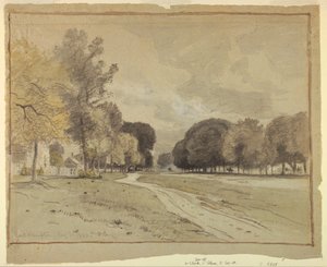 Disegno, Main Street, East Hampton, Long Island, 11 agosto 1880 da Samuel Colman