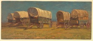 Disegno, studio, carri coperti, forse 1871 da Samuel Colman