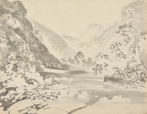 Scena fluviale con montagne sullo sfondo da Samuel Davis