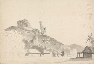 Formazione rocciosa sopra un villaggio da Samuel Davis