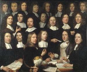 Ritratto di Gruppo dei Maestri della Zecca di Dordrecht da Samuel van Hoogstraten