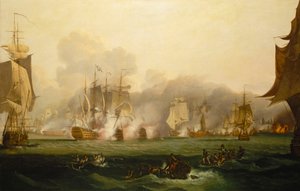 La battaglia di Trafalgar, 21 ottobre 1805, inizio XIX secolo da Samuel Drummond