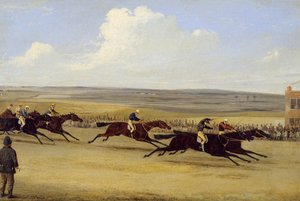 Le Corse del Cambridgeshire del 1850: Il Traguardo da Samuel Henry Alken