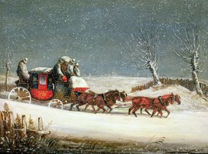 La posta reale nella neve profonda da Samuel Henry Alken